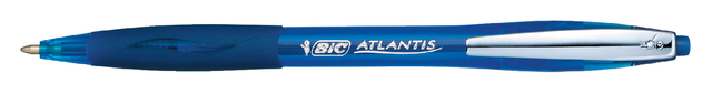 Balpen Bic Atlantis soft metalen clip 1.0mm blauw