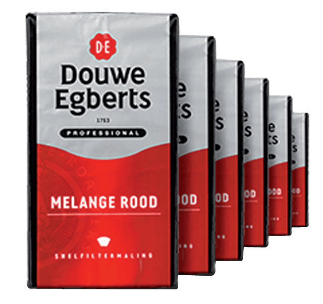 Koffie Douwe Egberts snelfiltermaling Melange Rood 500gr