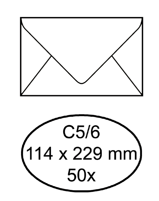 Envelop Quantore bank C5/6 114x229mm zelfklevend wit 50stuks