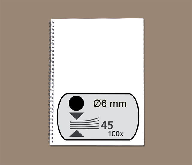 Draadrug Fellowes 6mm 34-rings A4 zwart 100stuks