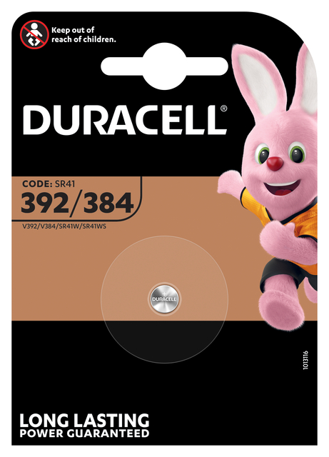 Batterij Duracell knoopcel 1x392/384 alkaline Ø7,9mm 1,5V-45mAh