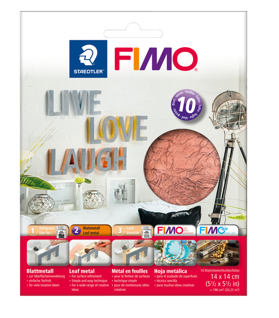 Bladmetaal Fimo 14x14cm 10vel koper