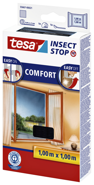 Insectenhor tesa® Insect Stop COMFORT raam 1x1m antraciet