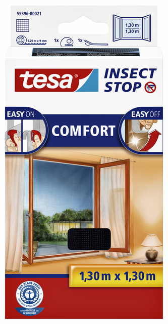 Insectenhor tesa® Insect Stop COMFORT raam 1,3x1,3m zwart