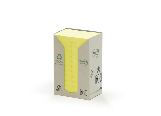 Memoblok 3M Post-it 653 38x51mm recycled geel