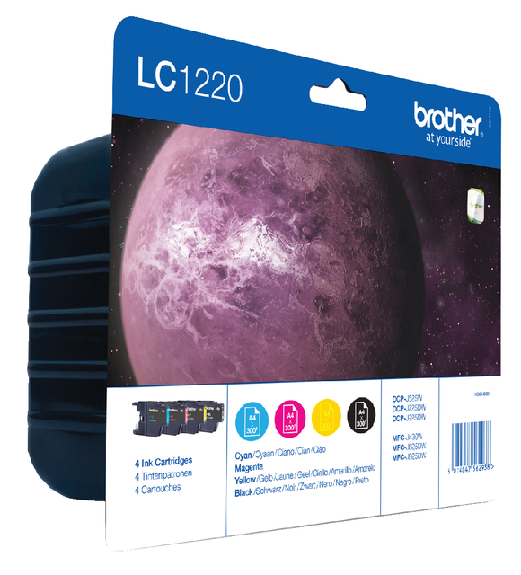 Inktcartridge Brother LC-1220VALBP zwart + 3 kleuren