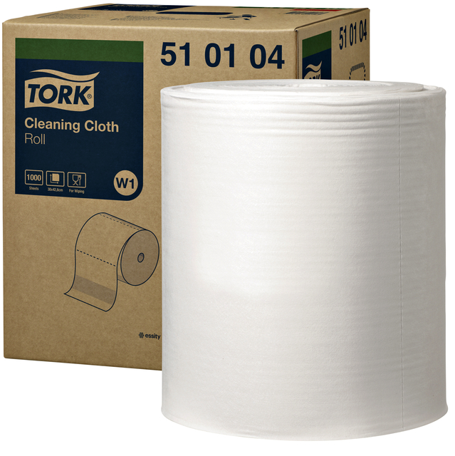 Reiningingsdoek Tork W1 herbruikbaar nonwoven 1000 vel wit 510104