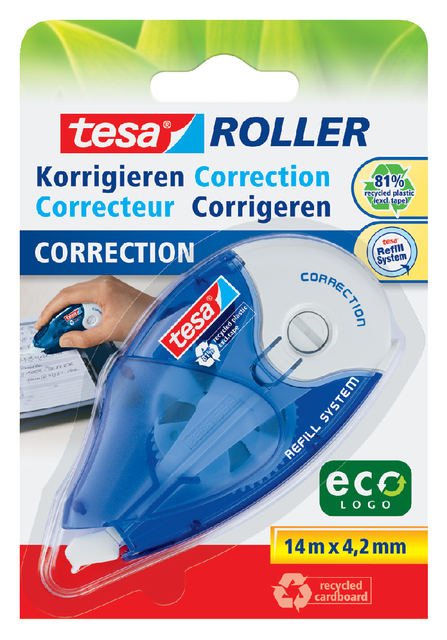 Correctieroller tesa® ecoLogo® 4,2mmx14m navulbaar op blister