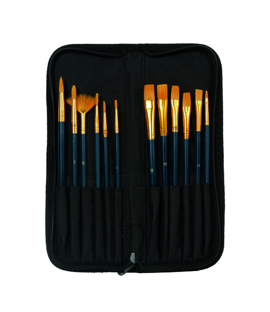 Kwasten set Conda synthetisch 12 stuks  in etui