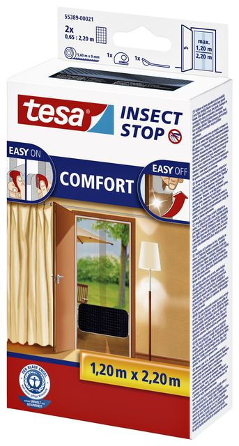 Insectenhor tesa® Insect Stop COMFORT deur 2x 0,65x2,50m zwart