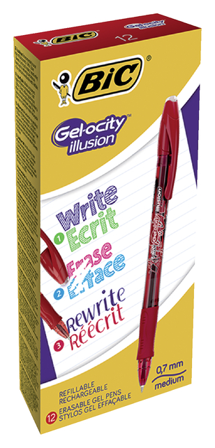 Gelschrijver Bic Gel-ocity illusion medium rood