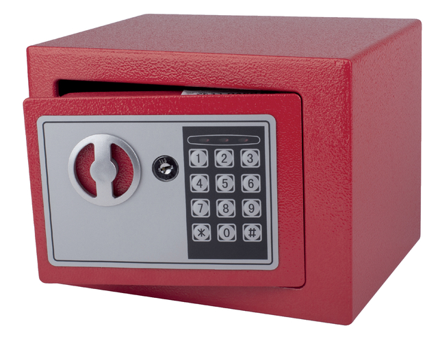 Kluis Pavo mini elektronisch 230x170x170mm rood