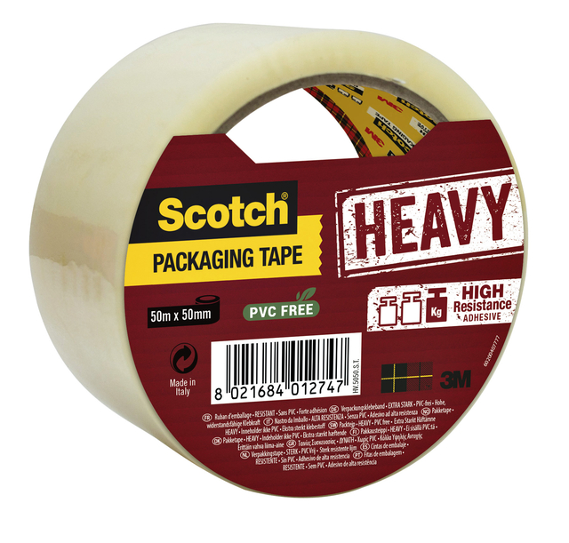 Verpakkingstape Scotch Heavy 50mmx50m transparant