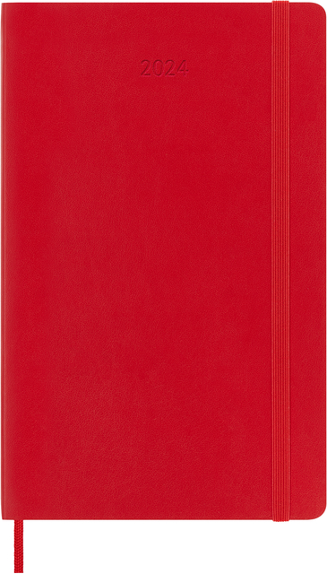 Agenda 2024 Moleskine 12M Planner Weekly 7dag/1pagina large 130x210mm soft cover scarlet red