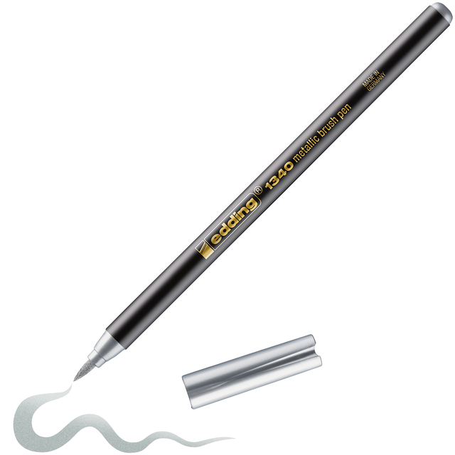 Brushpen edding 1340 metallic zilver