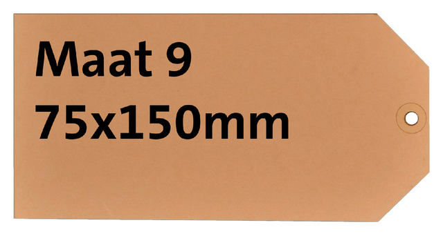 Label karton nr9 200gr 75x150mm chamois 1000stuks