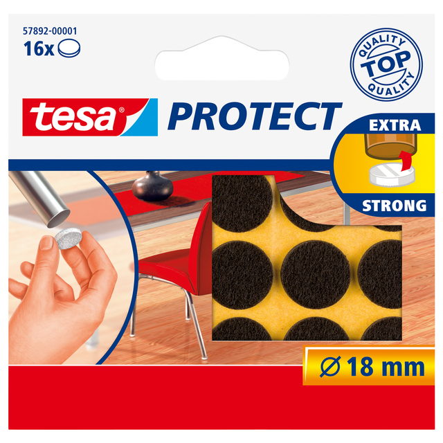 Beschermvilt tesa® Protect anti-kras  Ø18mm bruin 12 stuks