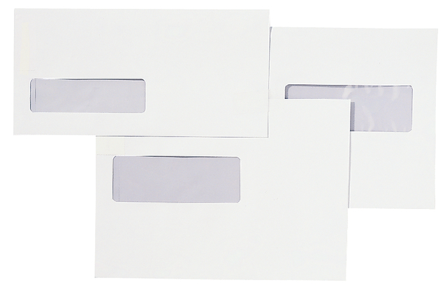 Envelop Quantore 110x220mm venster 3x10cm links zelfkl 25st