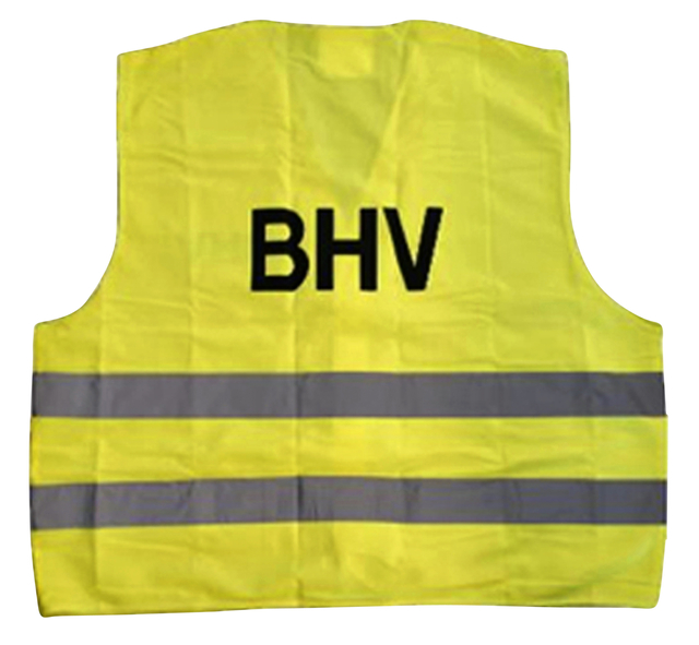 Veiligheidsvest Leina met opdruk "BHV " geel