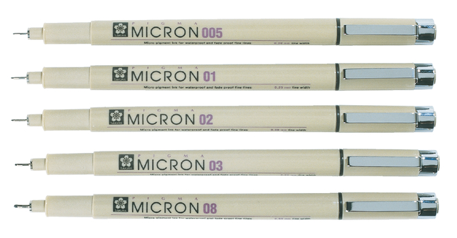 Fineliner Sakura pigma micron zwart 0.5mm