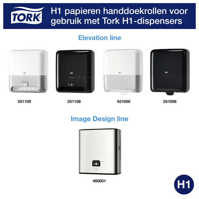 Handdoekrol Tork Matic H1 premium 100m 2 laags wit 290016