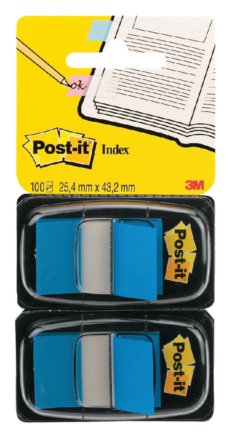 Indextabs 3M Post-it 680 25.4x43.2mm duopack blauw