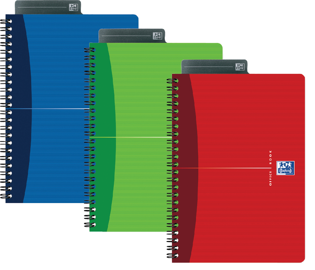 Spiraalblok Oxford Essentials A5 lijn 180 pagina's 80gr assorti
