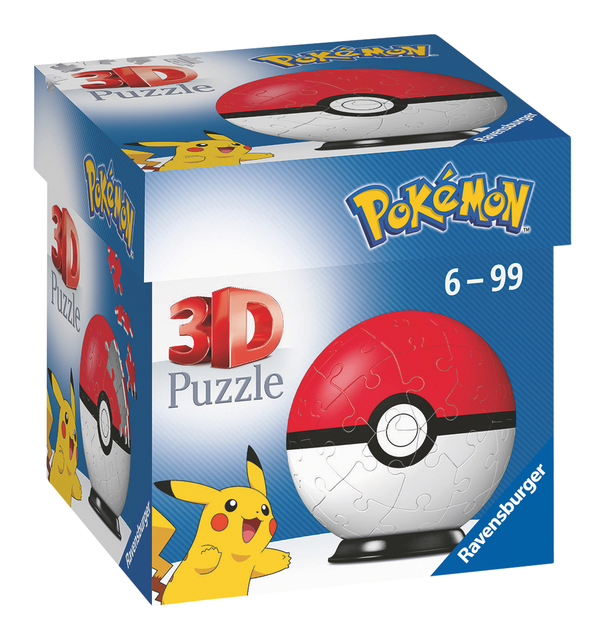 3D puzzel Ravensburger Pokemon Pokeball 54 stuks