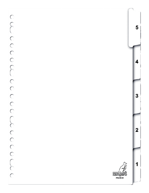 Tabbladen Kangaro 23-gaats PK405CM 1-5 genummerd karton