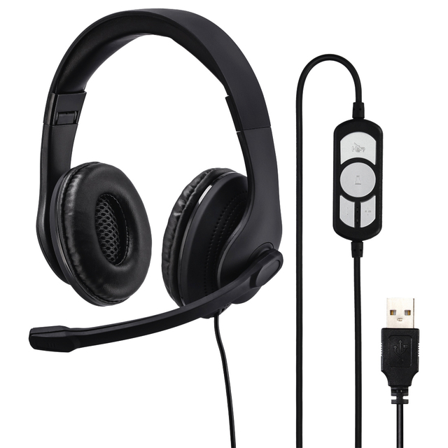 USB Hoofdtelefoon Hama HS-USB300 over-ear zwart