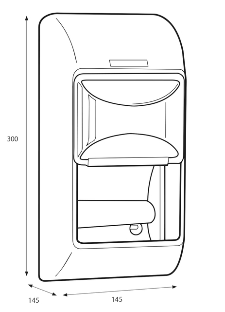 Dispenser Katrin 104452 toiletpapier standaard zwart