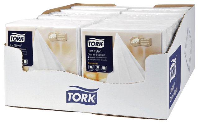 Dinnerservetten Tork Premium LinStyle® 1-laags 50st wit 478711