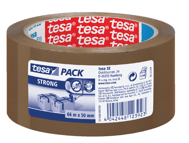 Verpakkingstape tesapack® Strong 60mx50mm PP bruin