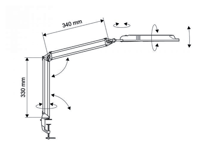 Bureaulamp MAUL Atlantic LED tafelklem zwart