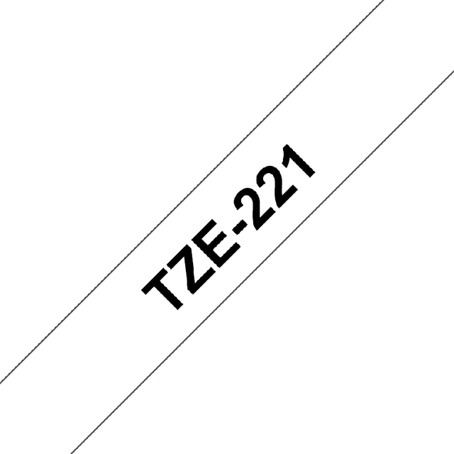 Labeltape Brother P-touch TZE-221 9mm zwart op wit