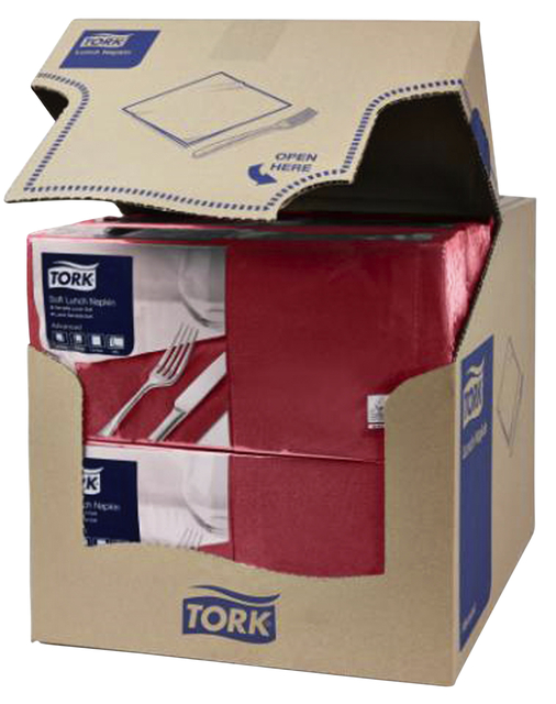 Servetten Tork 2-laags 1/4 gevouwen 200 st bordeaux 477213