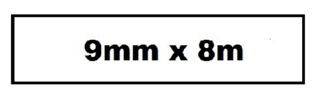 Labeltape Quantore TZE-221 9mm x 8m wit/zwart