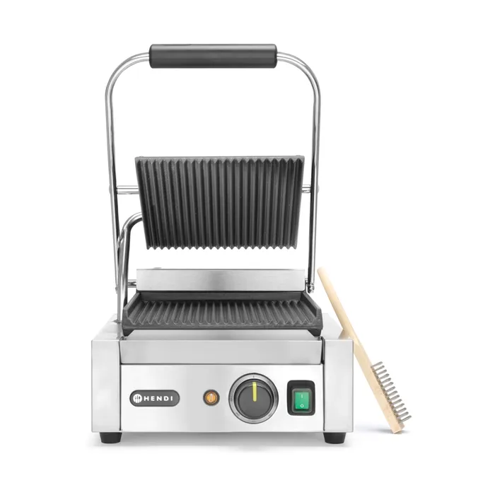 Hendi Contactgrill - enkel - geheel geribd