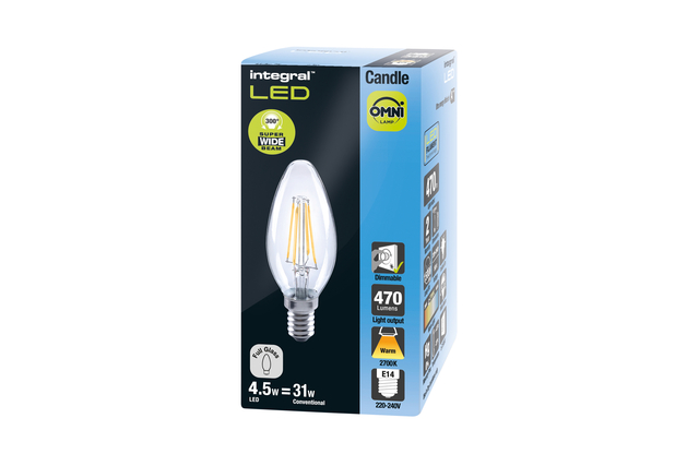 Ledlamp Integral E14 2700K warm wit 4.5W 250lumen