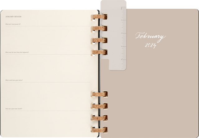 Life planner 2024 Moleskine 7dag/2pagina's extra large190x250mm hard cover ringen black