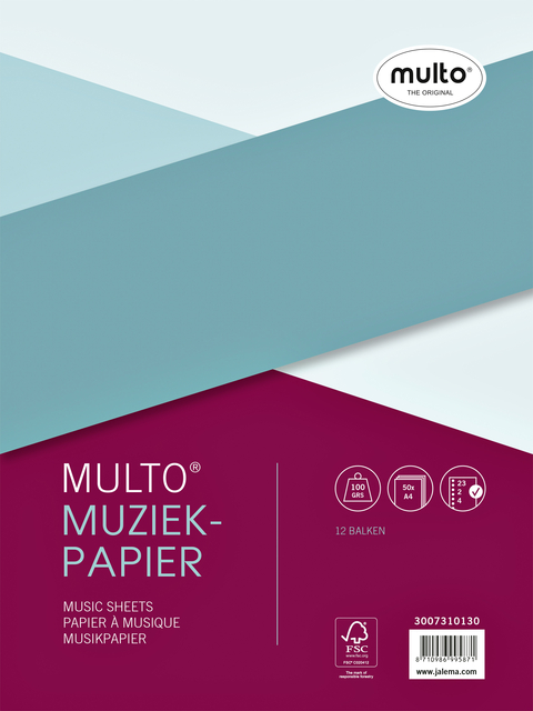 Interieur Multo muziekpapier A4 23-rings 50vel