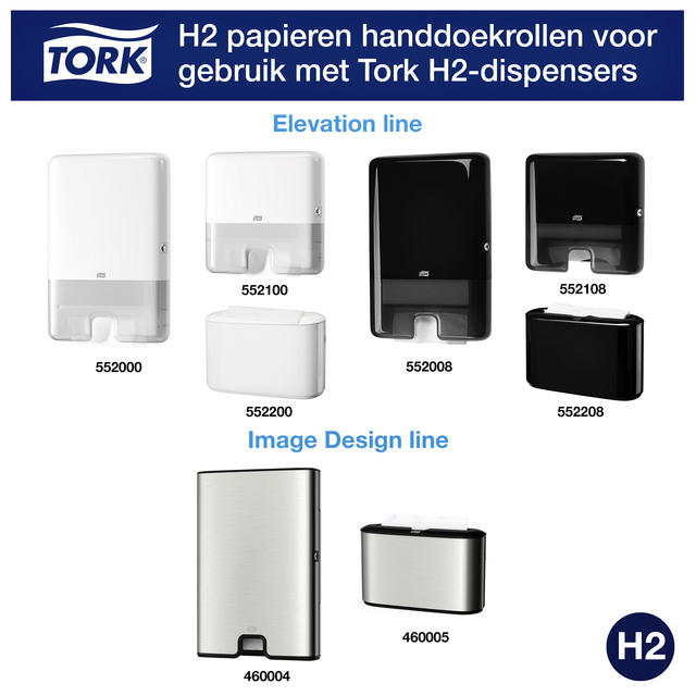 Handdoek Tork H2 multifold Premium kwaliteit 2 laags wit 100288