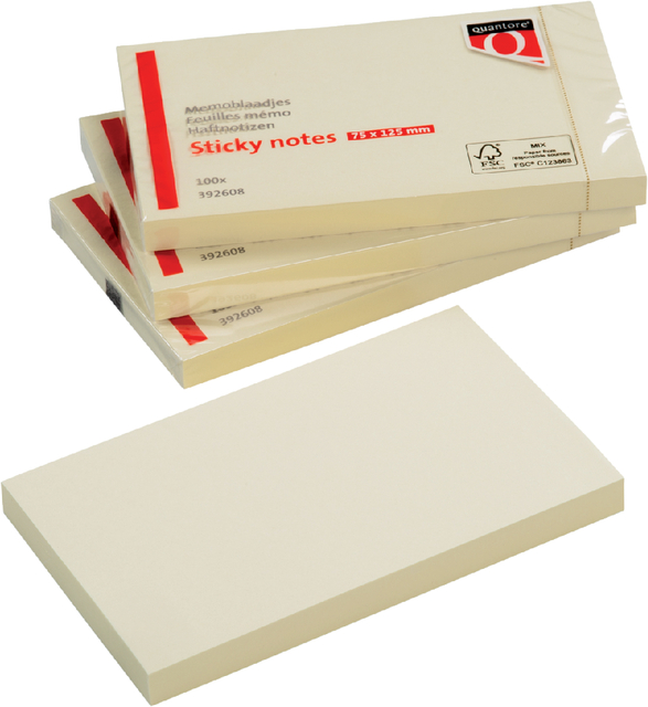 Memoblok Quantore 76x127mm geel