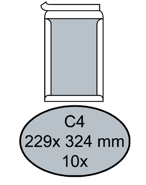 Envelop Quantore bordrug C4 229x324mm zelfkl. wit 10stuks