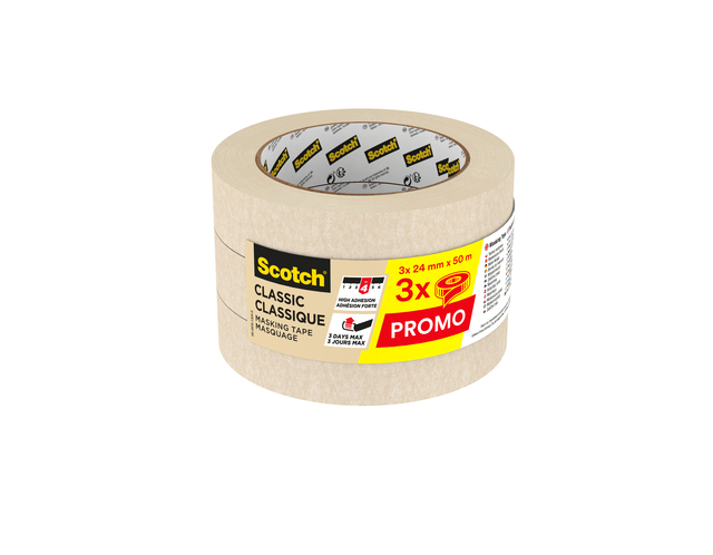 Afplaktape Scotch Classic 24mmx50m beige