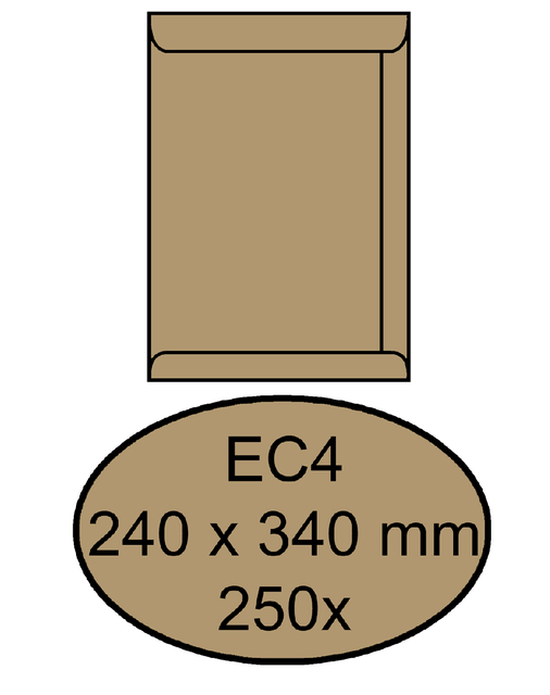 Envelop Quantore akte EC4 240x340mm bruinkraft 250stuks