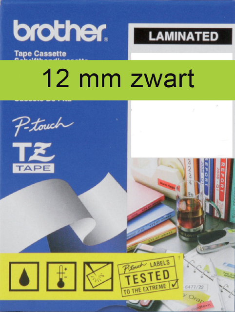 Labeltape Brother P-touch TZE-731 12mm zwart op groen