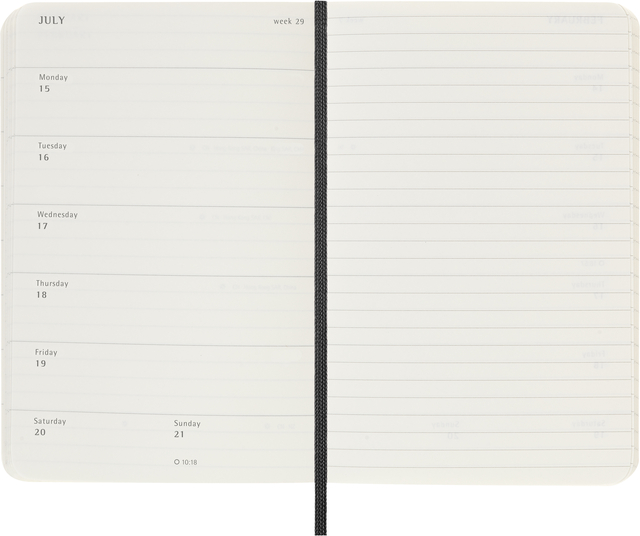 Agenda 2024 Moleskine 12M Planner Weekly 7dag/1pagina pocket 90x140mm soft cover black