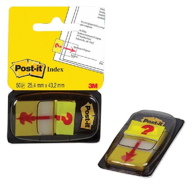 Indextabs 3M Post-it 68031 25,4x43.2mm " hier ondertekenen" geel