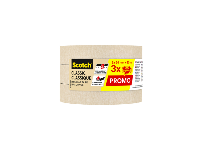 Afplaktape Scotch Classic 24mmx50m beige